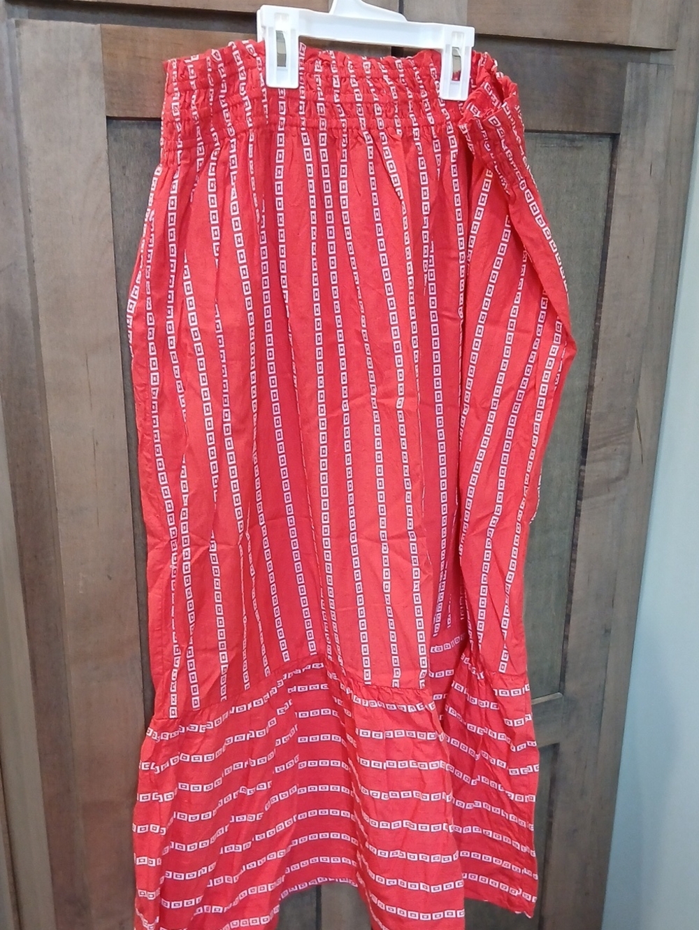Wonderly Red Patterned Maxi Skirt